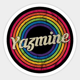 Yazmine - Retro Rainbow Faded-Style Sticker